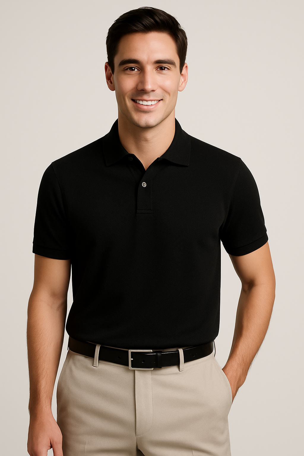 Black Polo Shirt for Men
